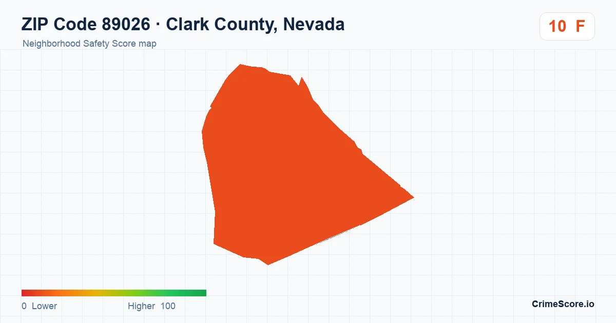 ZIP Code 89026 in Clark County, Nevada neighborhood Safety Score map