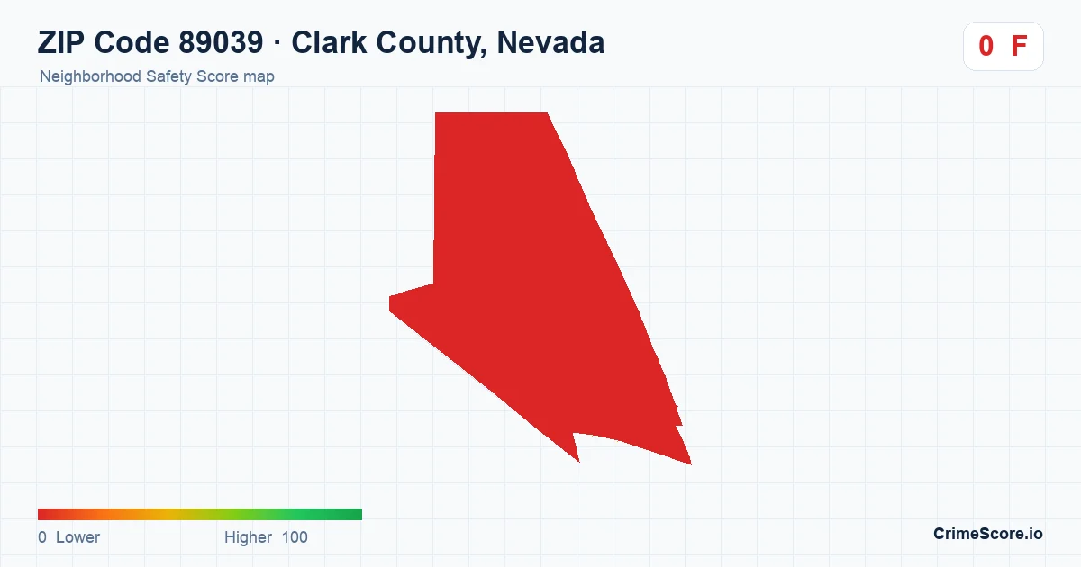 ZIP Code 89039 in Clark County, Nevada neighborhood Safety Score map
