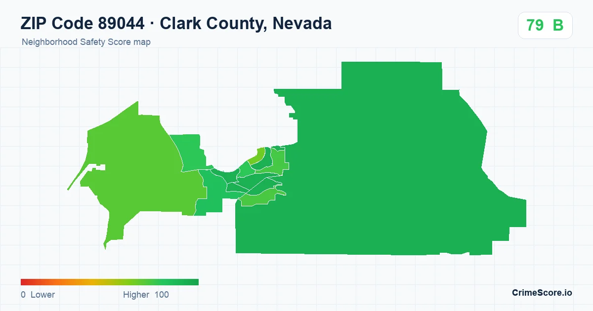 ZIP Code 89044 in Clark County, Nevada neighborhood Safety Score map