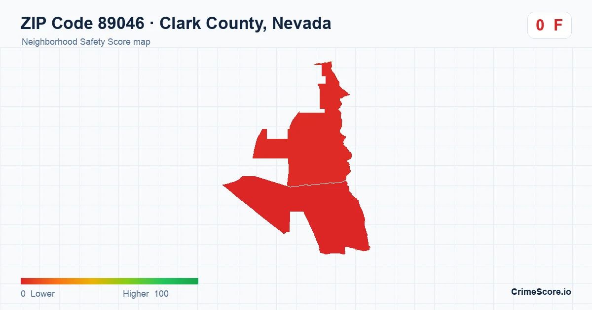 ZIP Code 89046 in Clark County, Nevada neighborhood Safety Score map