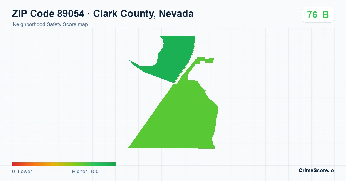 ZIP Code 89054 in Clark County, Nevada neighborhood Safety Score map