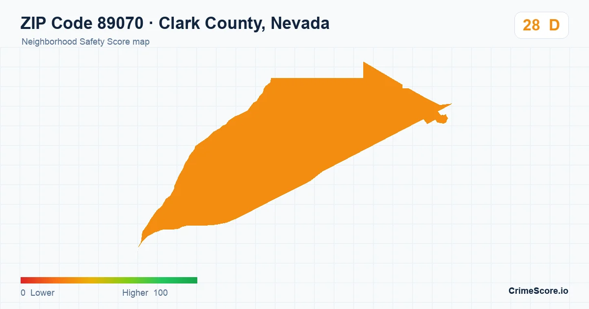 ZIP Code 89070 in Clark County, Nevada neighborhood Safety Score map