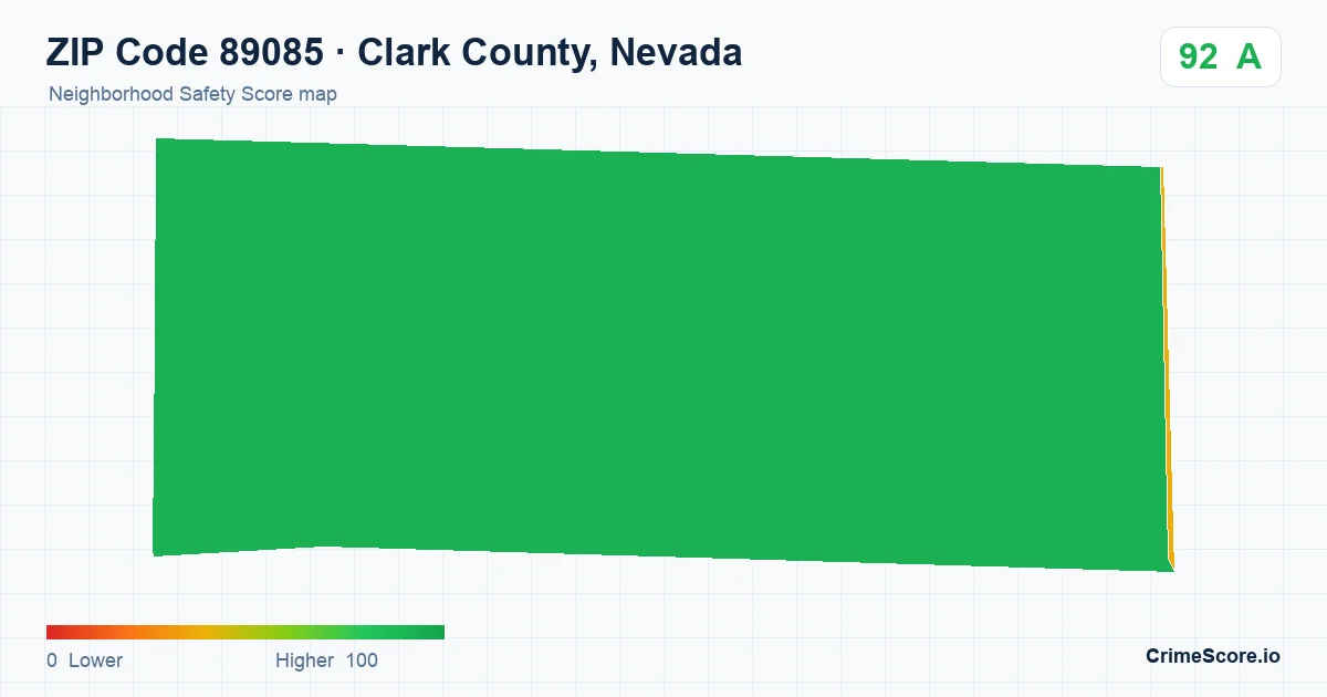 ZIP Code 89085 in Clark County, Nevada neighborhood Safety Score map