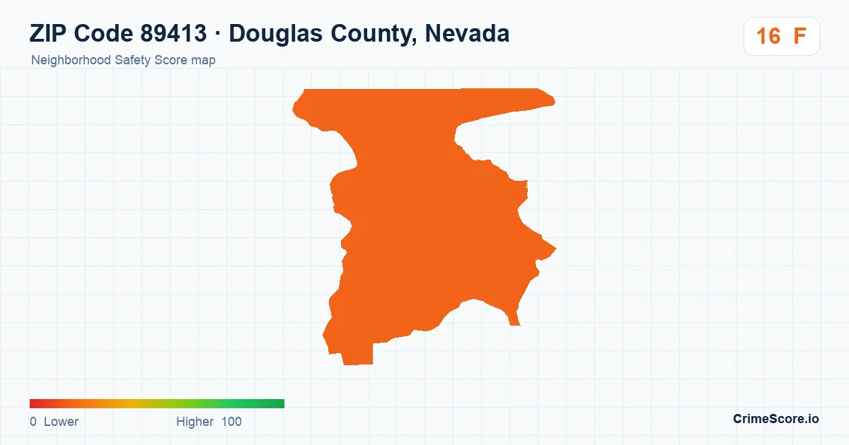 ZIP Code 89413 in Douglas County, Nevada neighborhood Safety Score map