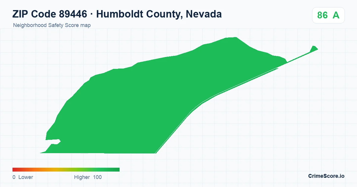 ZIP Code 89446 in Humboldt County, Nevada neighborhood Safety Score map