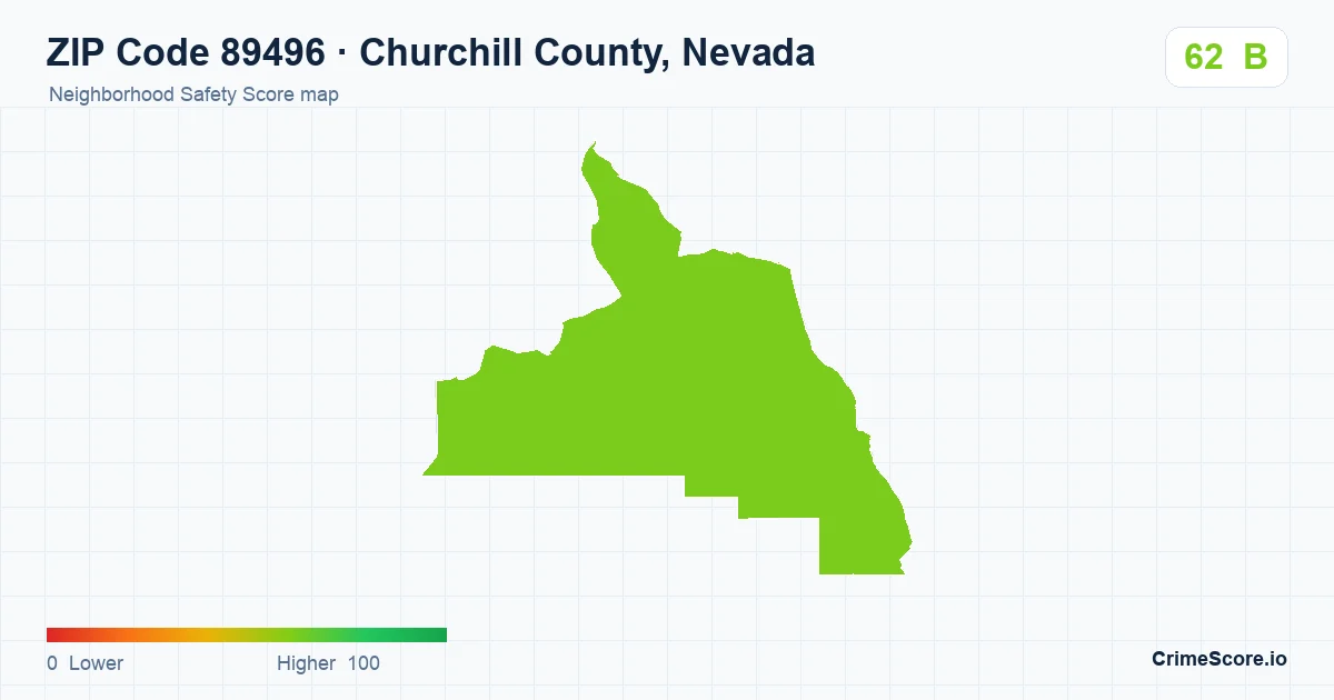 ZIP Code 89496 in Churchill County, Nevada neighborhood Safety Score map