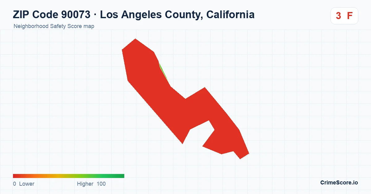 ZIP Code 90073 in Los Angeles County, California neighborhood Safety Score map