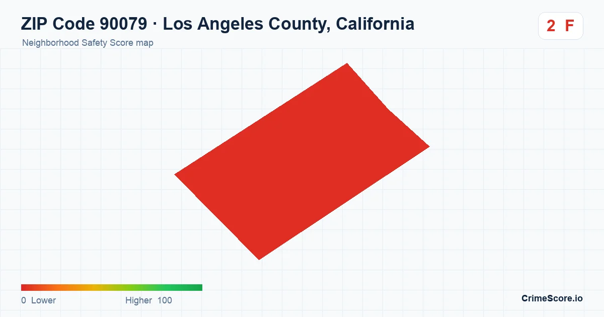 ZIP Code 90079 in Los Angeles County, California neighborhood Safety Score map