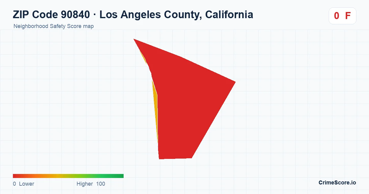 ZIP Code 90840 in Los Angeles County, California neighborhood Safety Score map