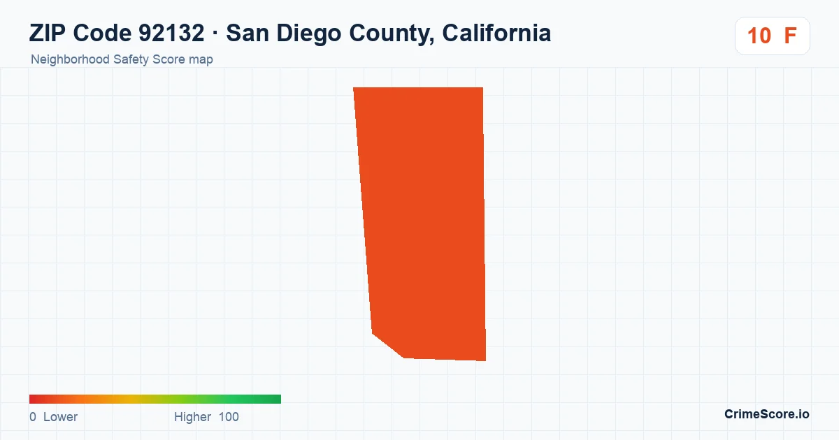 ZIP Code 92132 in San Diego County, California neighborhood Safety Score map