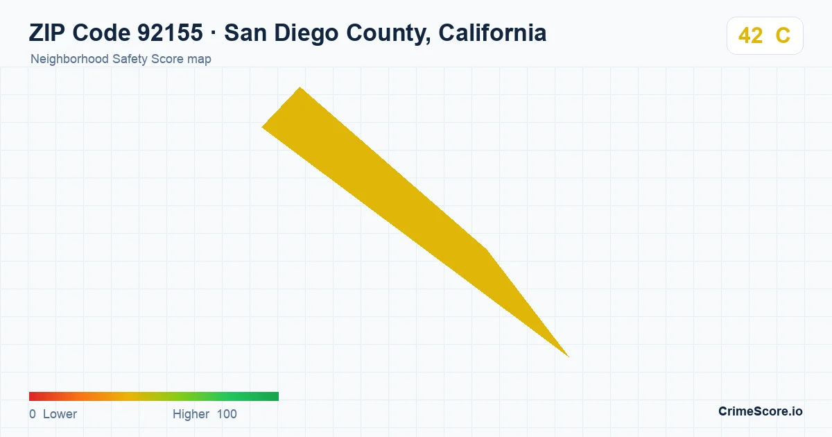 ZIP Code 92155 in San Diego County, California neighborhood Safety Score map