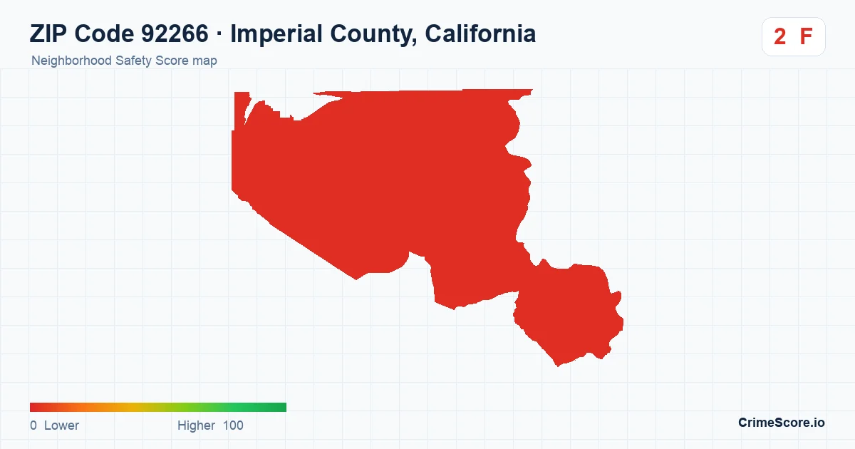 ZIP Code 92266 in Imperial County, California neighborhood Safety Score map