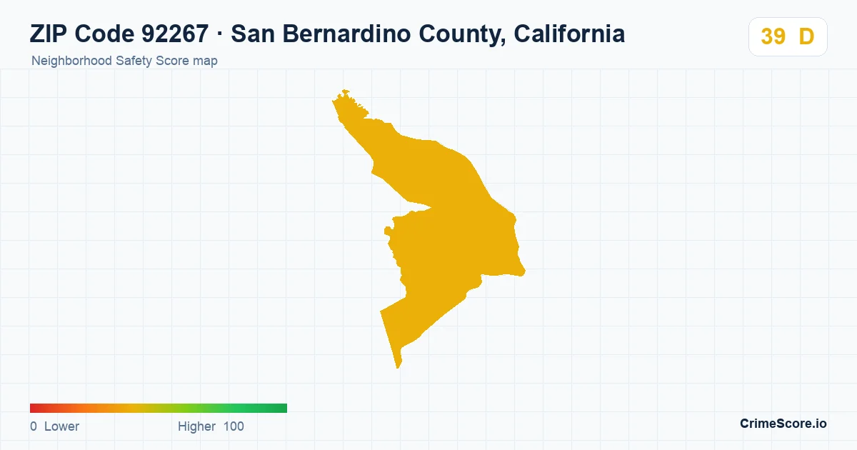 ZIP Code 92267 in San Bernardino County, California neighborhood Safety Score map