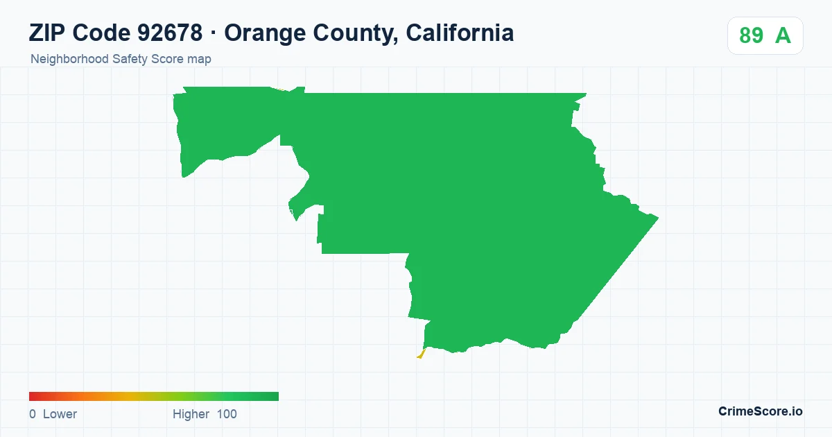 ZIP Code 92678 in Orange County, California neighborhood Safety Score map
