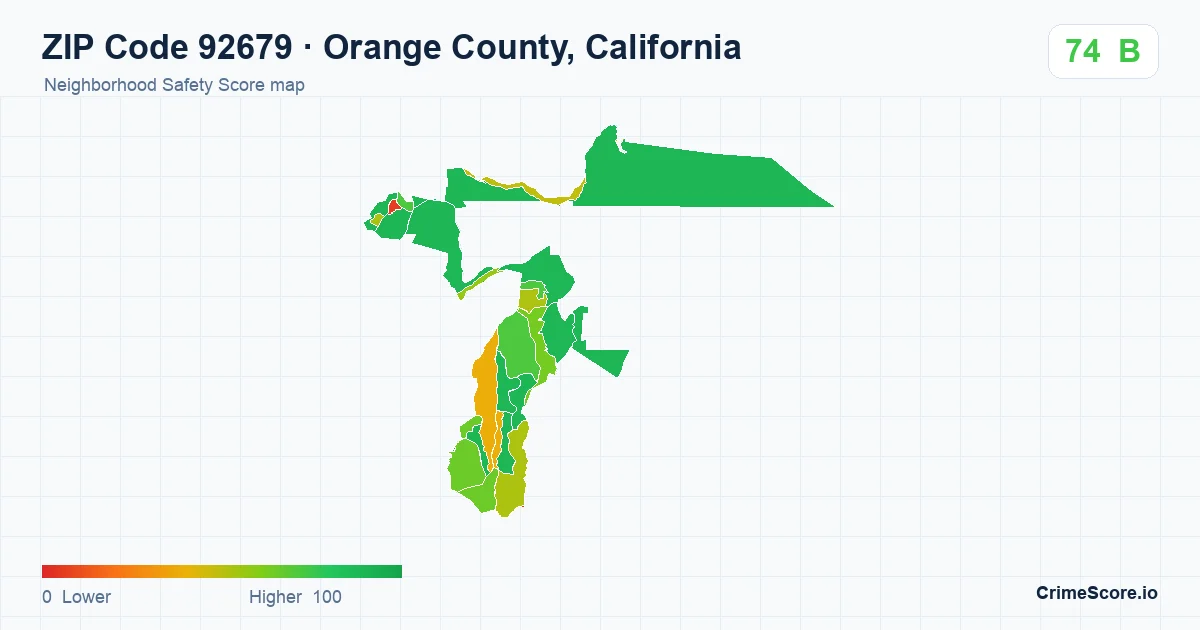ZIP Code 92679 in Orange County, California neighborhood Safety Score map