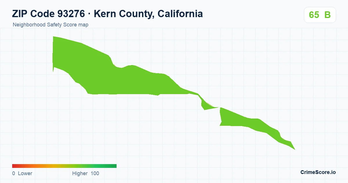 ZIP Code 93276 in Kern County, California neighborhood Safety Score map
