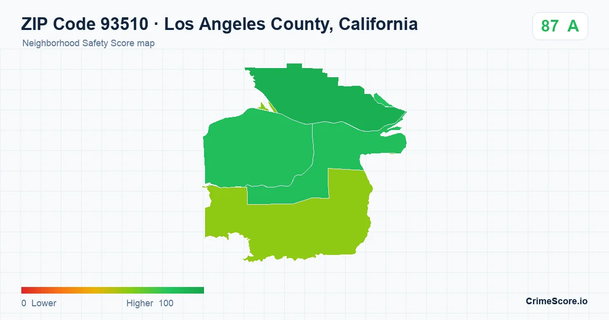 ZIP Code 93510 in Los Angeles County, California neighborhood Safety Score map