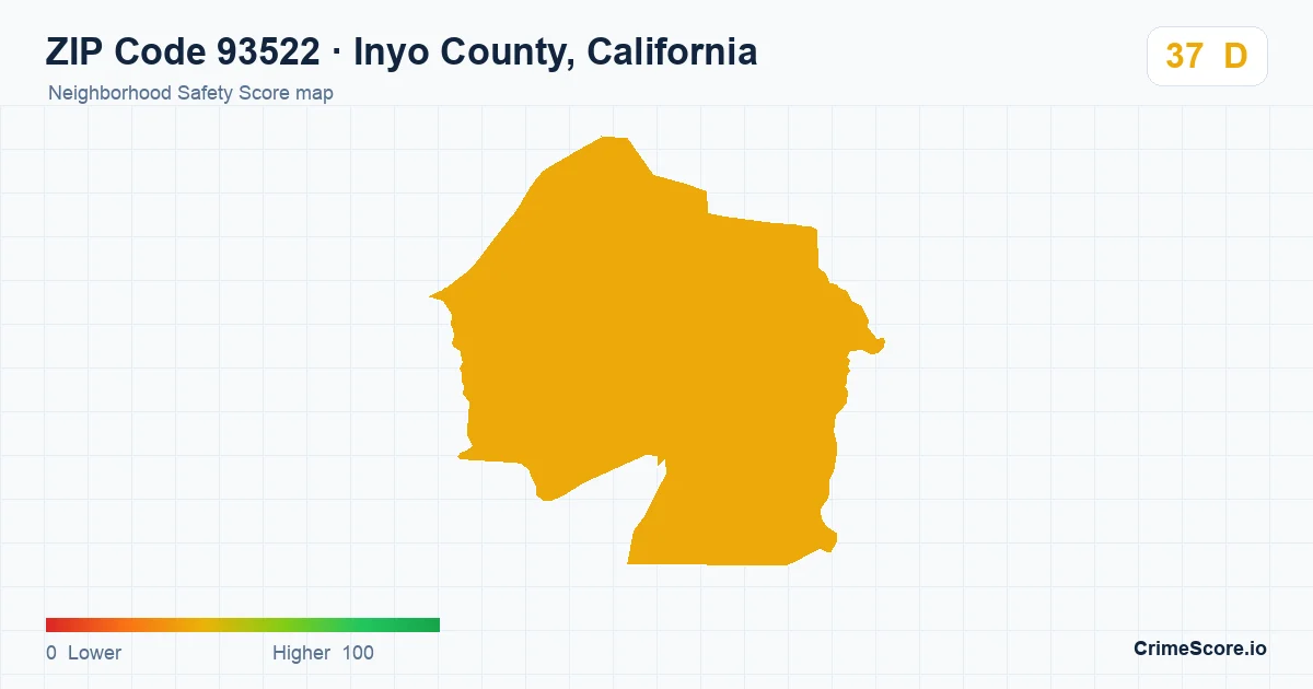 ZIP Code 93522 in Inyo County, California neighborhood Safety Score map
