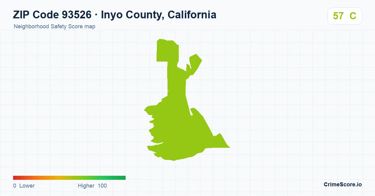 ZIP Code 93526 in Inyo County, California neighborhood Safety Score map