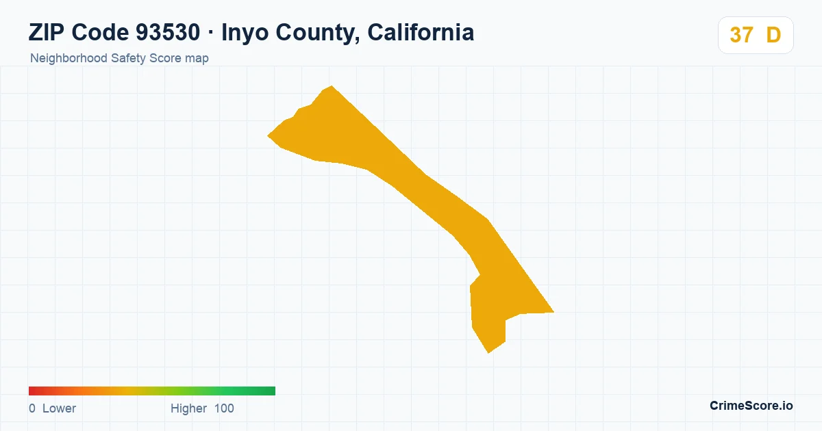 ZIP Code 93530 in Inyo County, California neighborhood Safety Score map