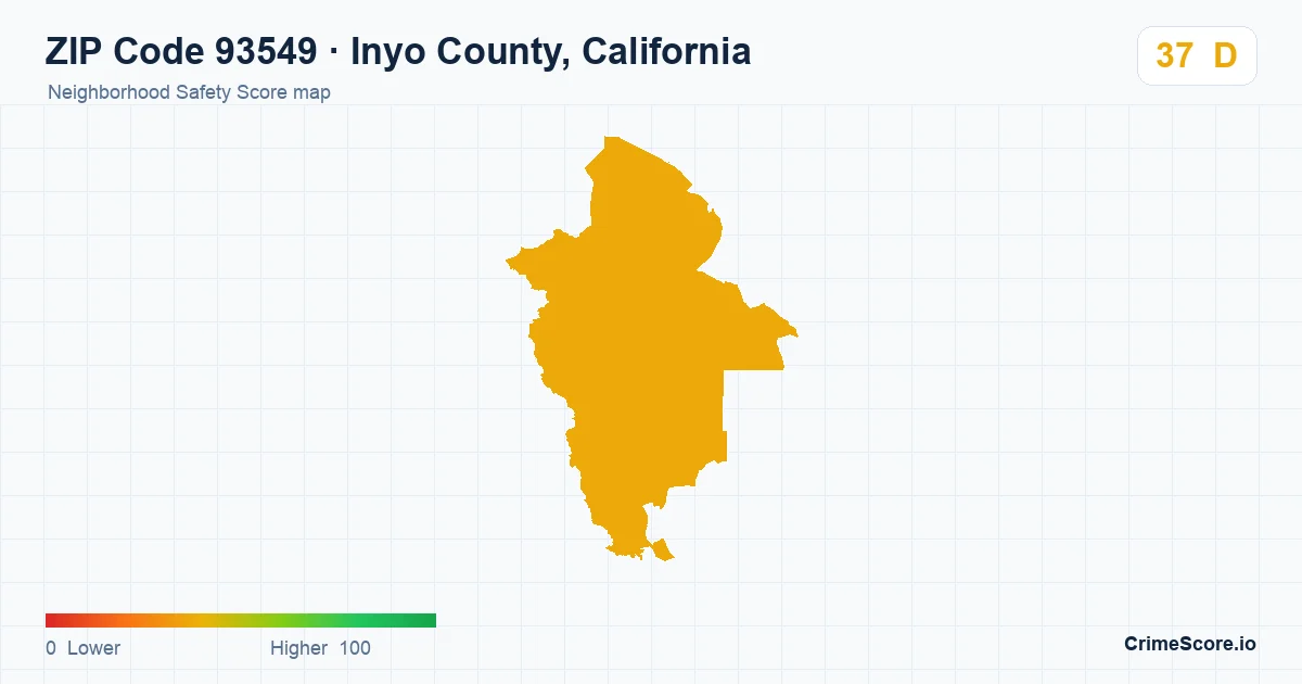 ZIP Code 93549 in Inyo County, California neighborhood Safety Score map