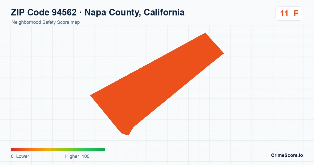 ZIP Code 94562 in Napa County, California neighborhood Safety Score map