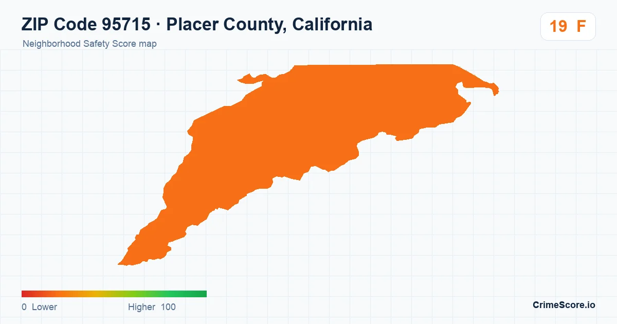 ZIP Code 95715 in Placer County, California neighborhood Safety Score map