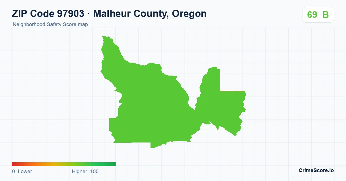 ZIP Code 97903 in Malheur County, Oregon neighborhood Safety Score map