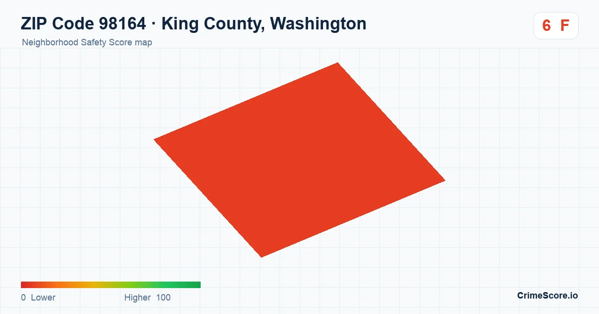 ZIP Code 98164 in King County, Washington neighborhood Safety Score map