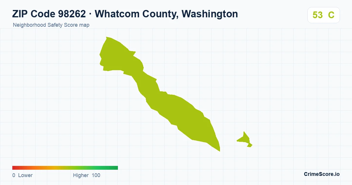 ZIP Code 98262 in Whatcom County, Washington neighborhood Safety Score map