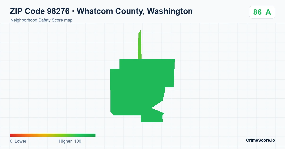 ZIP Code 98276 in Whatcom County, Washington neighborhood Safety Score map