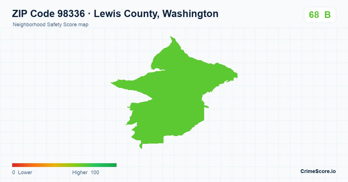 ZIP Code 98336 in Lewis County, Washington neighborhood Safety Score map