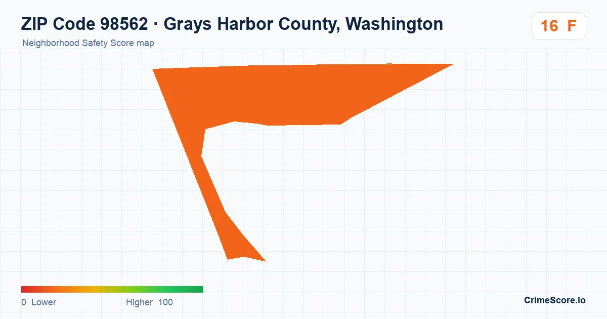 ZIP Code 98562 in Grays Harbor County, Washington neighborhood Safety Score map