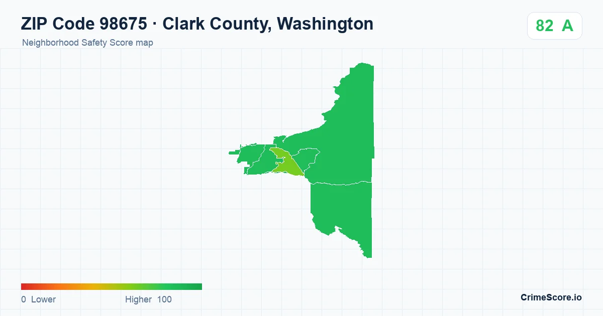 ZIP Code 98675 in Clark County, Washington neighborhood Safety Score map