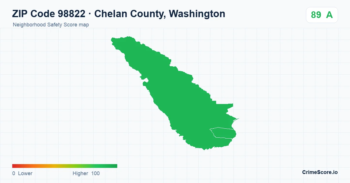 ZIP Code 98822 in Chelan County, Washington neighborhood Safety Score map