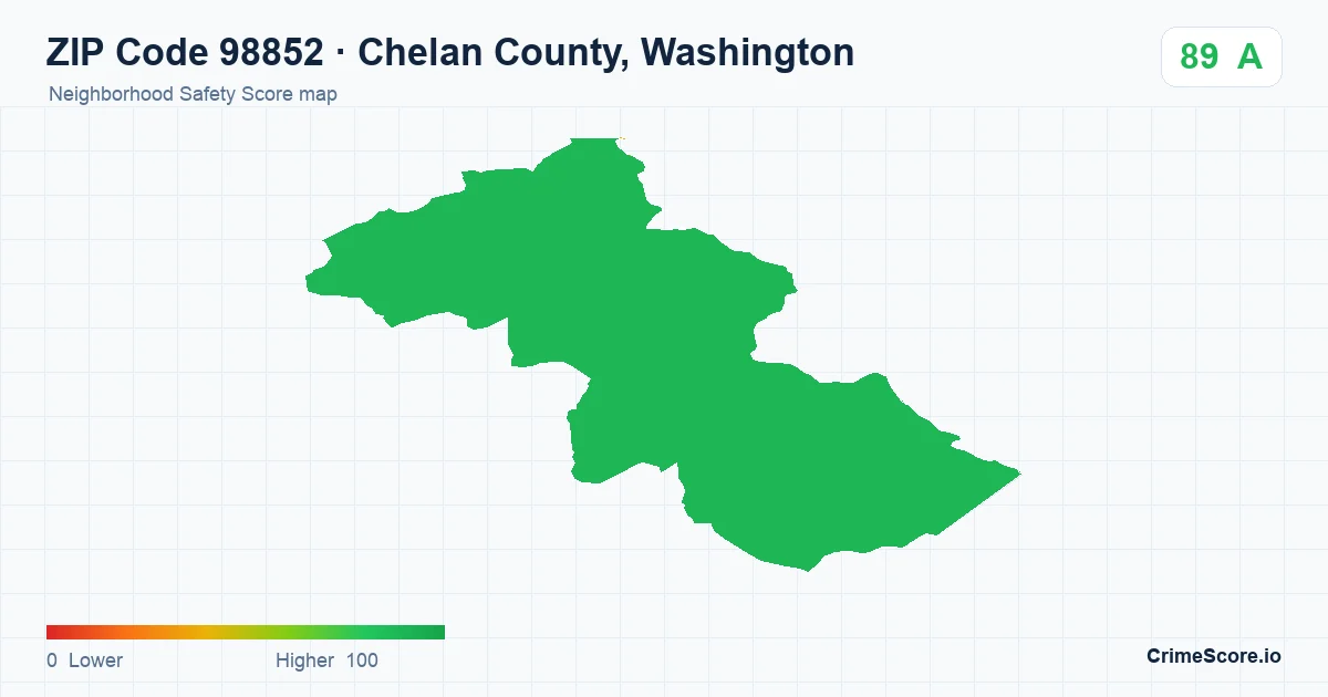 ZIP Code 98852 in Chelan County, Washington neighborhood Safety Score map