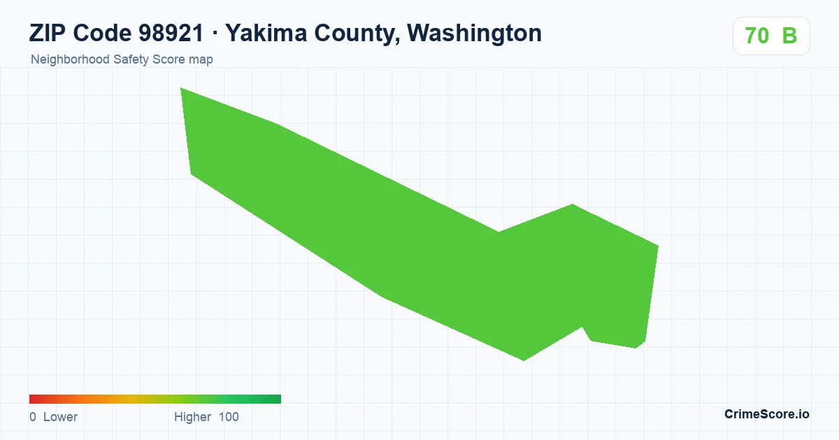 ZIP Code 98921 in Yakima County, Washington neighborhood Safety Score map