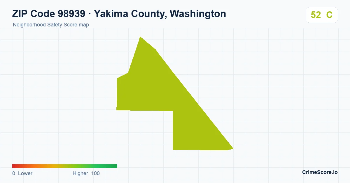 ZIP Code 98939 in Yakima County, Washington neighborhood Safety Score map