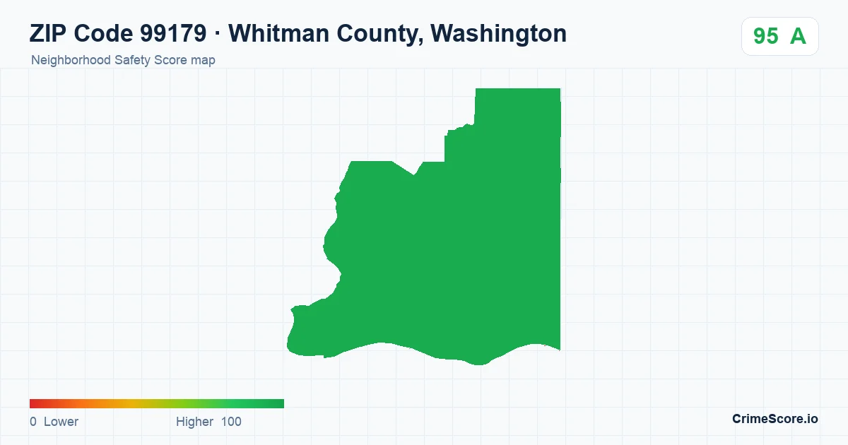 ZIP Code 99179 in Whitman County, Washington neighborhood Safety Score map