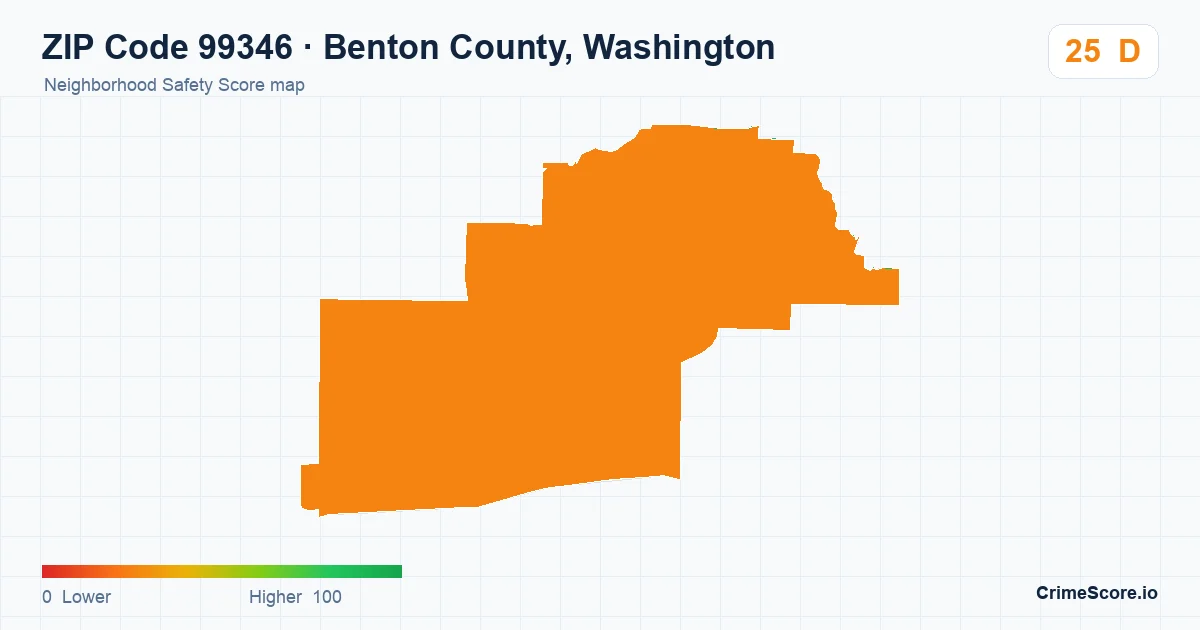 ZIP Code 99346 in Benton County, Washington neighborhood Safety Score map