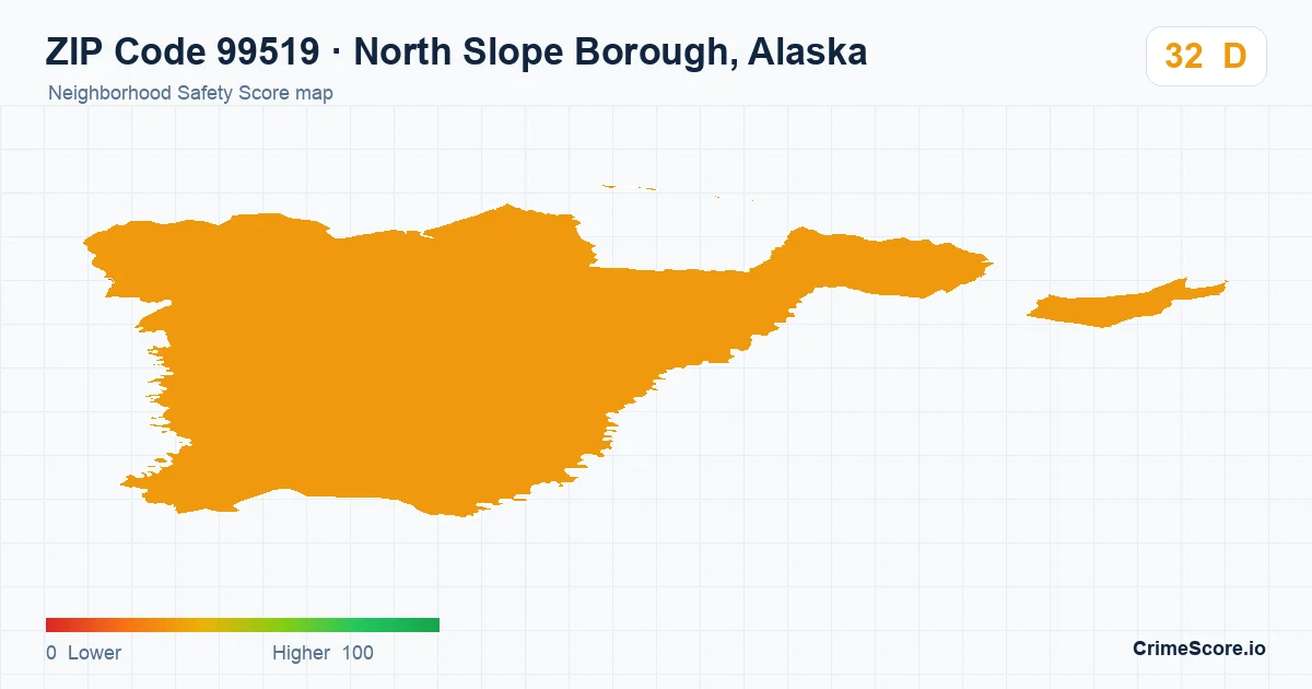 ZIP Code 99519 in North Slope Borough, Alaska neighborhood Safety Score map
