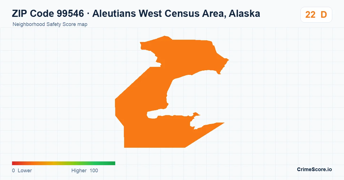 ZIP Code 99546 in Aleutians West Census Area, Alaska neighborhood Safety Score map