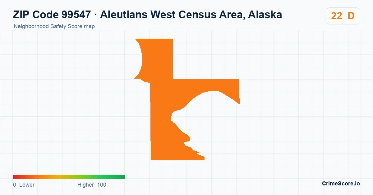 ZIP Code 99547 in Aleutians West Census Area, Alaska neighborhood Safety Score map