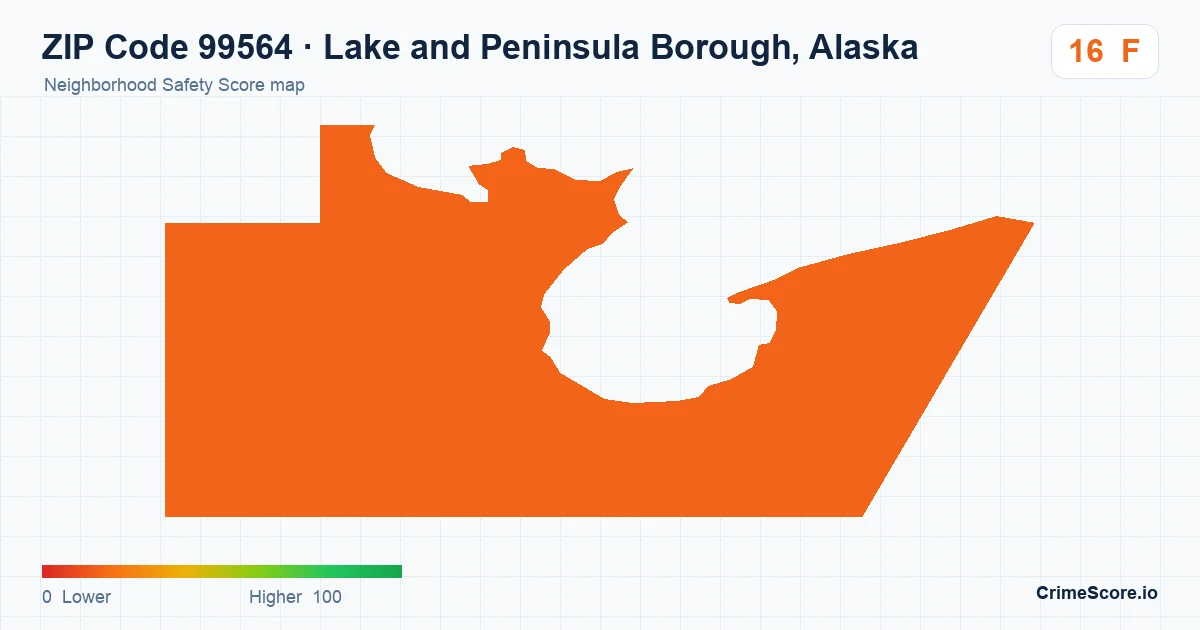 ZIP Code 99564 in Lake and Peninsula Borough, Alaska neighborhood Safety Score map