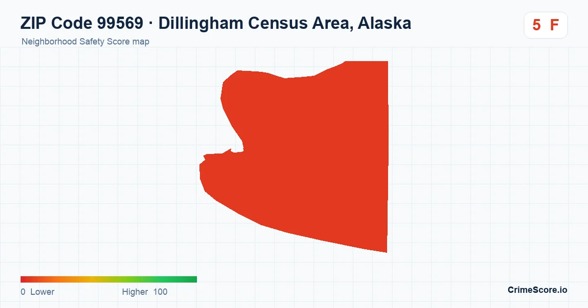 ZIP Code 99569 in Dillingham Census Area, Alaska neighborhood Safety Score map