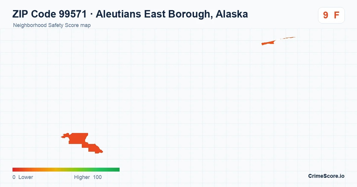 ZIP Code 99571 in Aleutians East Borough, Alaska neighborhood Safety Score map