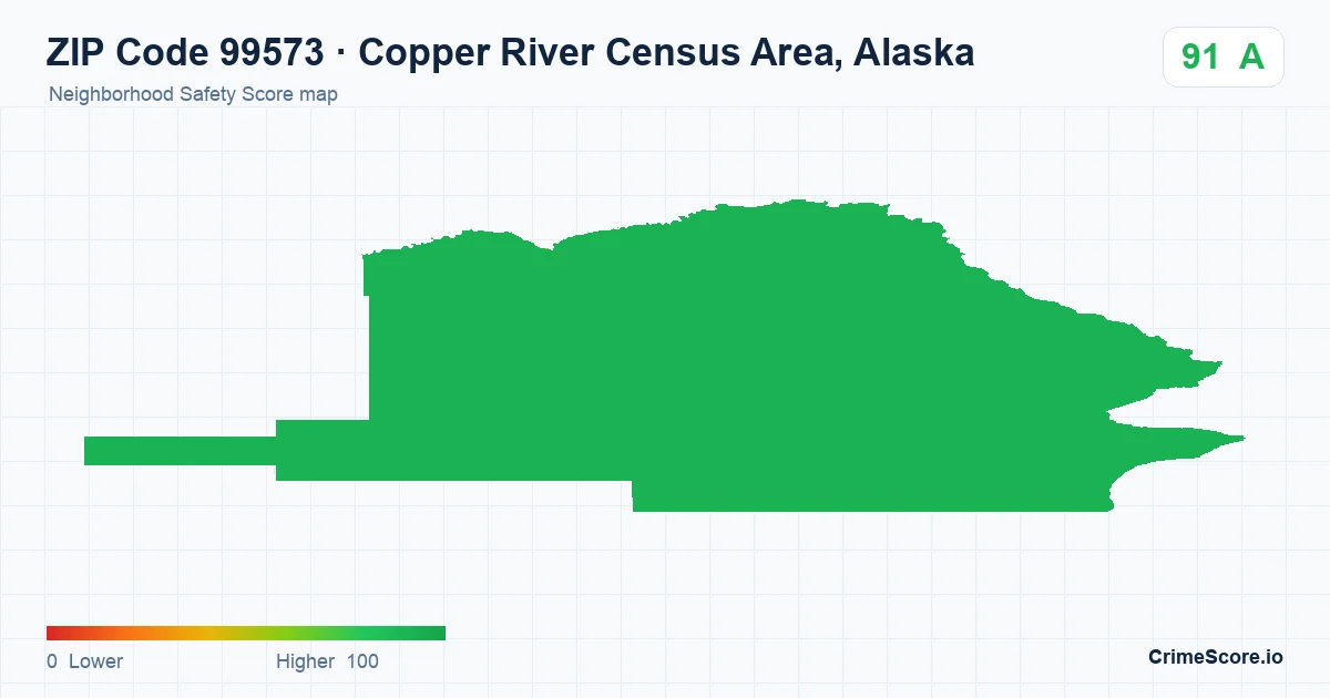 ZIP Code 99573 in Copper River Census Area, Alaska neighborhood Safety Score map