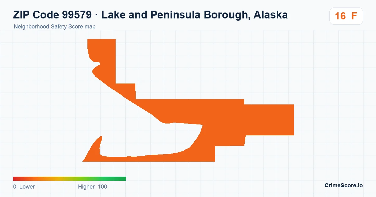ZIP Code 99579 in Lake and Peninsula Borough, Alaska neighborhood Safety Score map