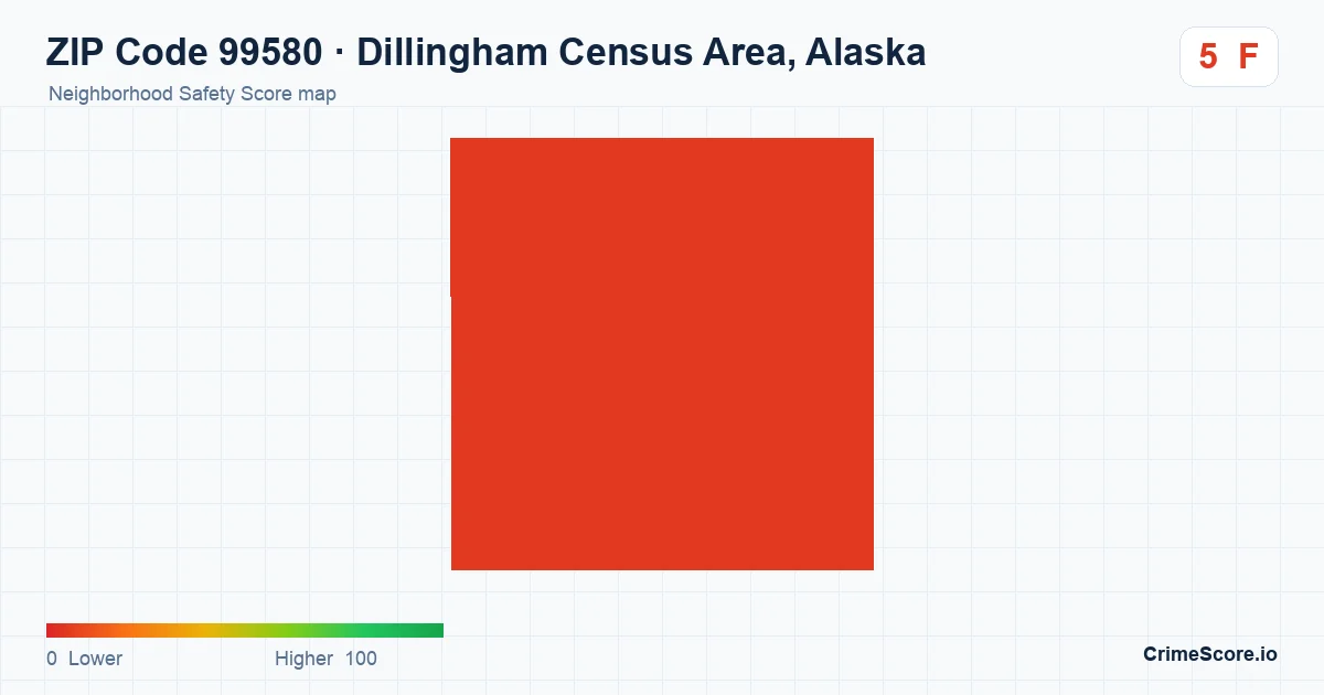 ZIP Code 99580 in Dillingham Census Area, Alaska neighborhood Safety Score map