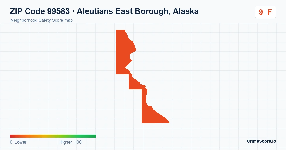 ZIP Code 99583 in Aleutians East Borough, Alaska neighborhood Safety Score map